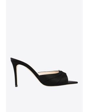 Andrea Wazen Janis 85 Satin Mules - Black