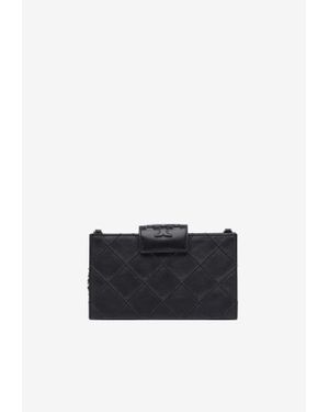 Tory Burch Mini Fleming Soft Leather Chain Clutch - White