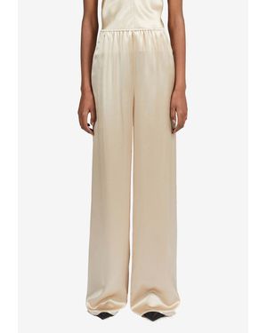 Ferragamo Satin Pajama Pants - Natural