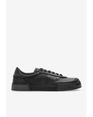 Dolce & Gabbana Portofino Leather Low-Top Sneakers - Black