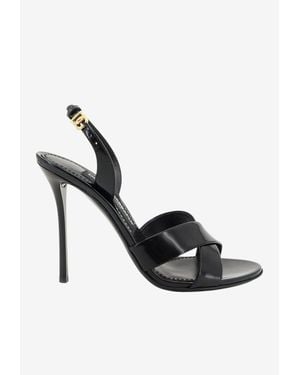 Dolce & Gabbana Keira 105 Leather Slingback Sandals - Black
