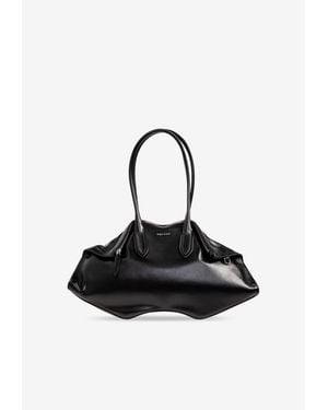 McQueen Manta Calf Leather Shoulder Bag - Black