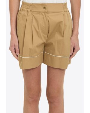 Moncler Logo Patch Tailored Shorts - Natural