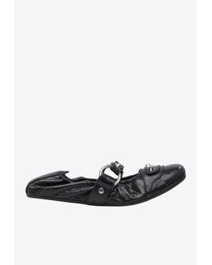 Balenciaga City Nappa Leather Ballet Flats - White