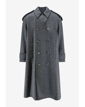 Ami Paris Double-Breasted Wool Coat - Grey