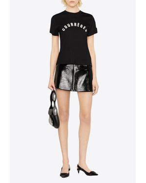Courreges Logo Crewneck T-Shirt - Black