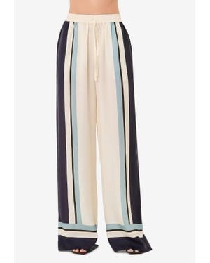 Nicholas Sandra Striped Wide-Leg Pants - White