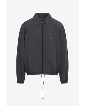 Jacquemus Signature Logo Zip-Up Jacket - Blue