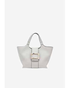 Roger Vivier Mini Belle Vivier Tote Bag - White