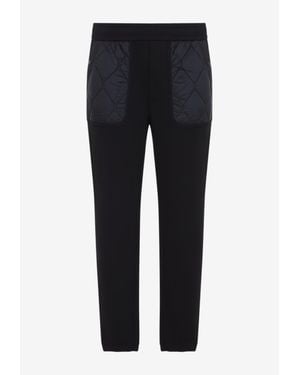 Moncler Tapered Quilted Panel Track Pants - Blue