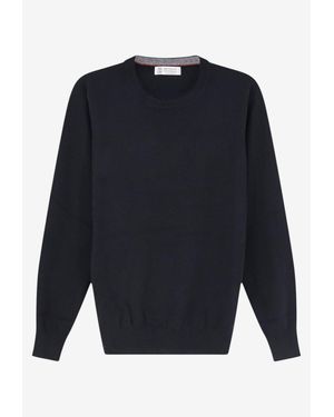 Brunello Cucinelli Cashmere Crewneck Sweater - Blue