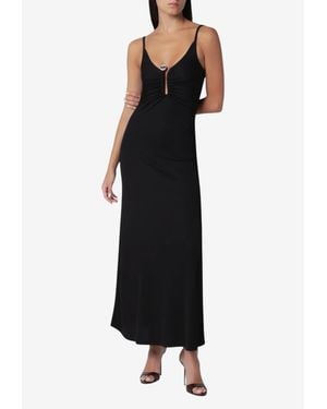 Christopher Esber Ribbed Stretch Midi Dress - Black