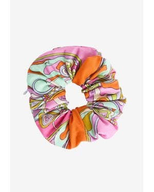 PUCCI Orchidee Print Hair Scrunchie - White