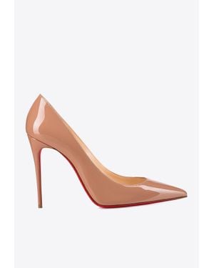 Christian Louboutin Kate 100 Patent Leather Pumps - White