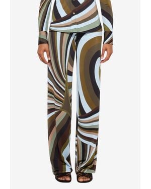 PUCCI Iride Print Straight-Leg Pants - Green