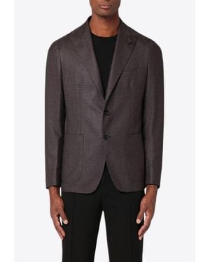 Tagliatore Single-Breasted Wool-Blend Blazer - Grey