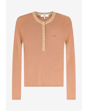Chloé Ribbed Wool Jumper - White