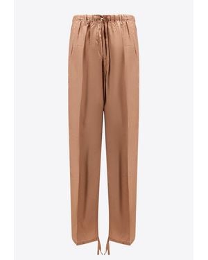 Dries Van Noten Penra Straight-Leg Pants - Natural