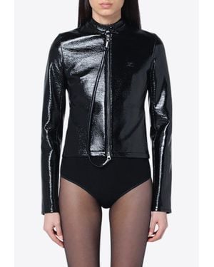 Courreges Vinyl Zip-Up Jacket - Black