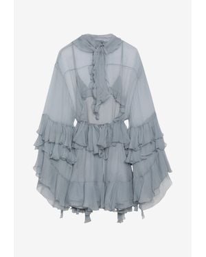 Chloé Ruffled Mini Dress - Blue
