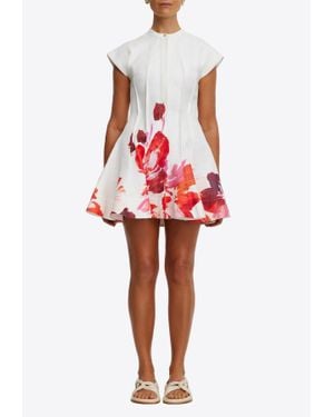 Acler Chapelhill Floral Print Mini Dress - Red