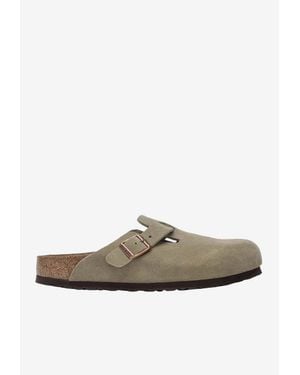 Birkenstock Suede Boston Clogs - Gray
