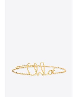 Chloé Small Iconic Logo Chain Belt - White