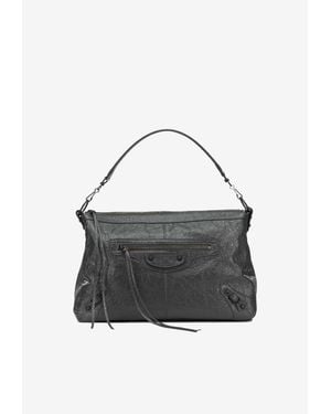 Balenciaga Large Le City Moto Shoulder Bag - Black