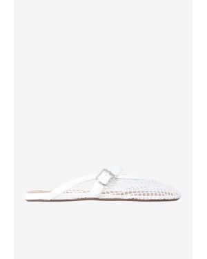 Alaïa Mesh Flat Mules - White