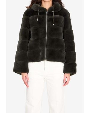 Yves Salomon Reversible Rabbit Fur Jacket - Black