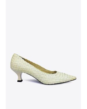 LA ROSE Carol 50 Woven Pumps - White