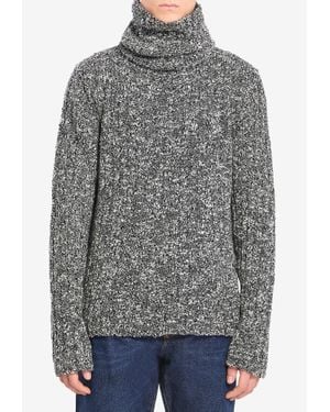 Dolce & Gabbana Knitted Wool Turtleneck Sweater - Grey