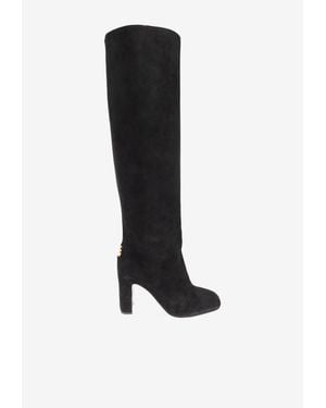 Dolce & Gabbana 100 Suede Knee-High Boots - Black