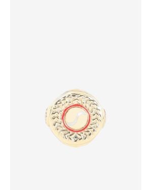 CASABLANCA Sports Medallion Ring - White