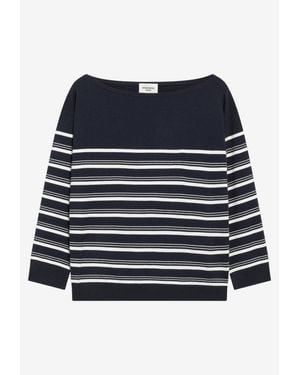 Weekend by Maxmara Stecca Boat-Neck Stripe Sweater - Blue