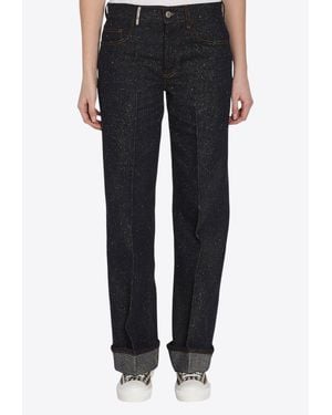 Burberry Straight-Leg Logo Jeans - Black