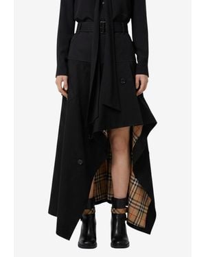 Burberry Asymmetric Maxi Trench Skirt - Black