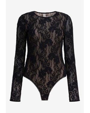 Zimmermann Perforated Lace Bodysuit - Black