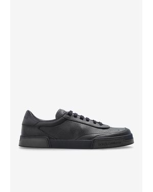Dolce & Gabbana Portofino Leather Low-Top Sneakers - Black