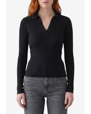 Max Mara Gergo Ribbed Polo Sweater - Black