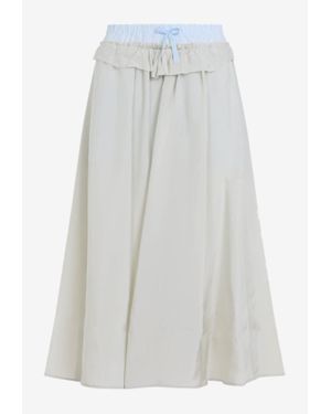 Maison Margiela Midi Flared Skirt - White