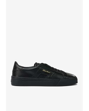 Santoni Double Buckle Trainers - Black