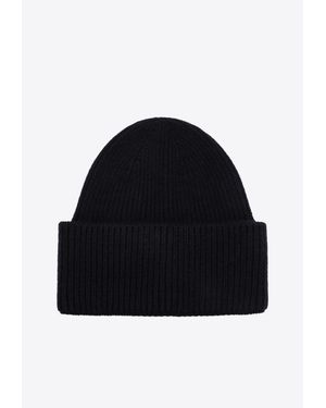 Destin Cashmere-Blend Ribbed Beanie - Blue