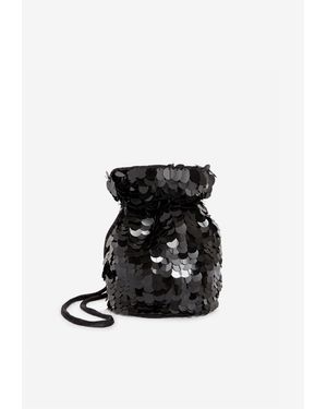 P.A.R.O.S.H. Gipsy Sequined Bucket Bag - Black