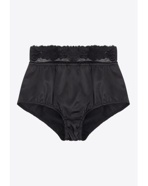Dolce & Gabbana Tulle And Satin Panties - Black