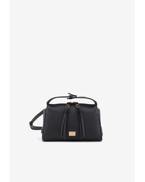 Dolce & Gabbana Mini Vittoria Calf Leather Handbag - Black