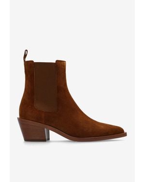 Gianvito Rossi Wylie 45 Suede Ankle Boots - Brown