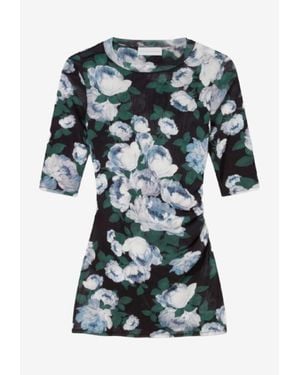 Stella McCartney Floral Print Mesh Top - Green