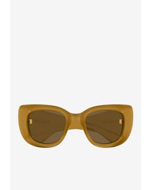 Saint Laurent Howl Chunky Square Sunglasses - Natural