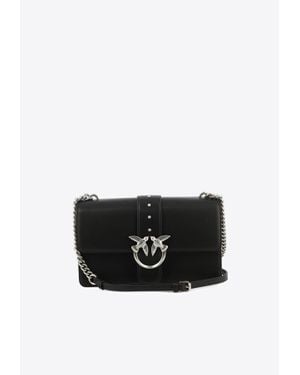 Pinko Classic Love Leather Crossbody Bag - Black